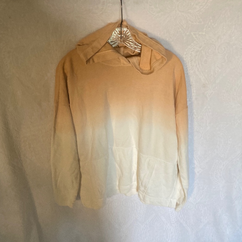 J. Jill Tan and Cream Cowl Neck Sweater